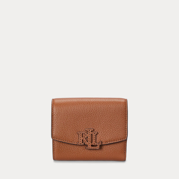 Lauren Ralph Lauren Pebbled Small Cameryn Flap Wallet in Lauren Tan