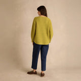 Sahara Avocado Ribbed Wool Blend Button Jumper
