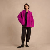 Sahara Boiled Wool Cocoon Jacket Magenta