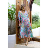 Sahara Botanical Patchwork Flared Dress In Multi