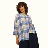 Sahara Crinkle Check Jacquard Shirt In Night Multi