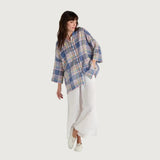 Sahara Crinkle Check Jacquard Shirt In Night Multi