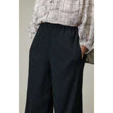 Sahara Crinkle Viscose Wide Trousers In Black