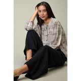 Sahara Crinkle Viscose Wide Trousers In Black