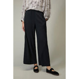 Sahara Crinkle Viscose Wide Trousers In Black