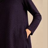 Sahara Damson Waffle Textured Jersey Bubble Dress In Purple