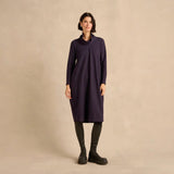 Sahara Damson Waffle Textured Jersey Bubble Dress In Purple