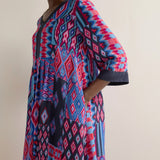 Sahara Diamond Geo Patchwork Dress In Multi