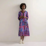 Sahara Diamond Geo Patchwork Dress In Multi