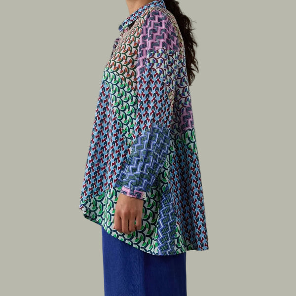 Sahara Modern Mosaic Patchwork Top In Multi