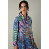 Sahara Geo Patchwork Print Shirt Dress