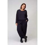 Sahara Graphic Stripe Bubble Trousers in Plum