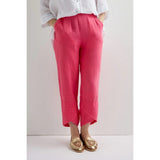 Sahara Linen Tulip Hem Bubble Trouser In Pink