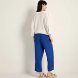 Sahara Linen Tulip Hem Bubble Trousers In Cerulean