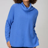 Sahara Merino Cowl Neck Jumper In Bluebell