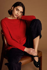 Sahara Merino Pocket Jumper In Chilli