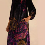 Sahara Midnight Peonies Velvet Dress