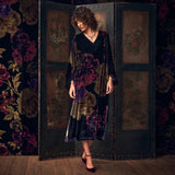 Sahara Midnight Peonies Velvet Dress