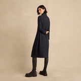 Sahara Origami Pocket Jersey Zip Neck Bubble Dress