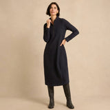 Sahara Origami Pocket Jersey Zip Neck Bubble Dress
