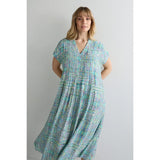 Sahara Patchwork Tie Dye Pleated Dress In Multi