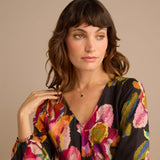 Sahara Pixelated Floral Flared Dress