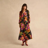 Sahara Pixelated Floral Flared Dress