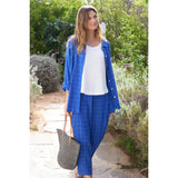 Sahara Stitched Grid Check Bubble Trouser In Periwinkle