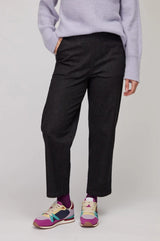 Sahara Stretch Denim Straight Trousers In Black