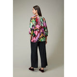 Sahara Textured Viscose Floral Collage Print Top In Multi