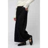 Sahara Textured Wave Jersey Wide Trousers in Black