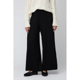 Sahara Textured Wave Jersey Wide Trousers in Black