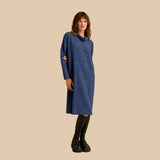 Sahara Wave Textured Crinkle Dress In Cobalt