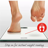 SALTER Compact Glass Electronic Bathroom Scale in White