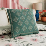 Sanderson for National Trust Catherinae Cushion 45X45cm in Green & Fuschia