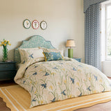 Sanderson Kingfisher & Iris Cover Set Size Double in Azure & Linen