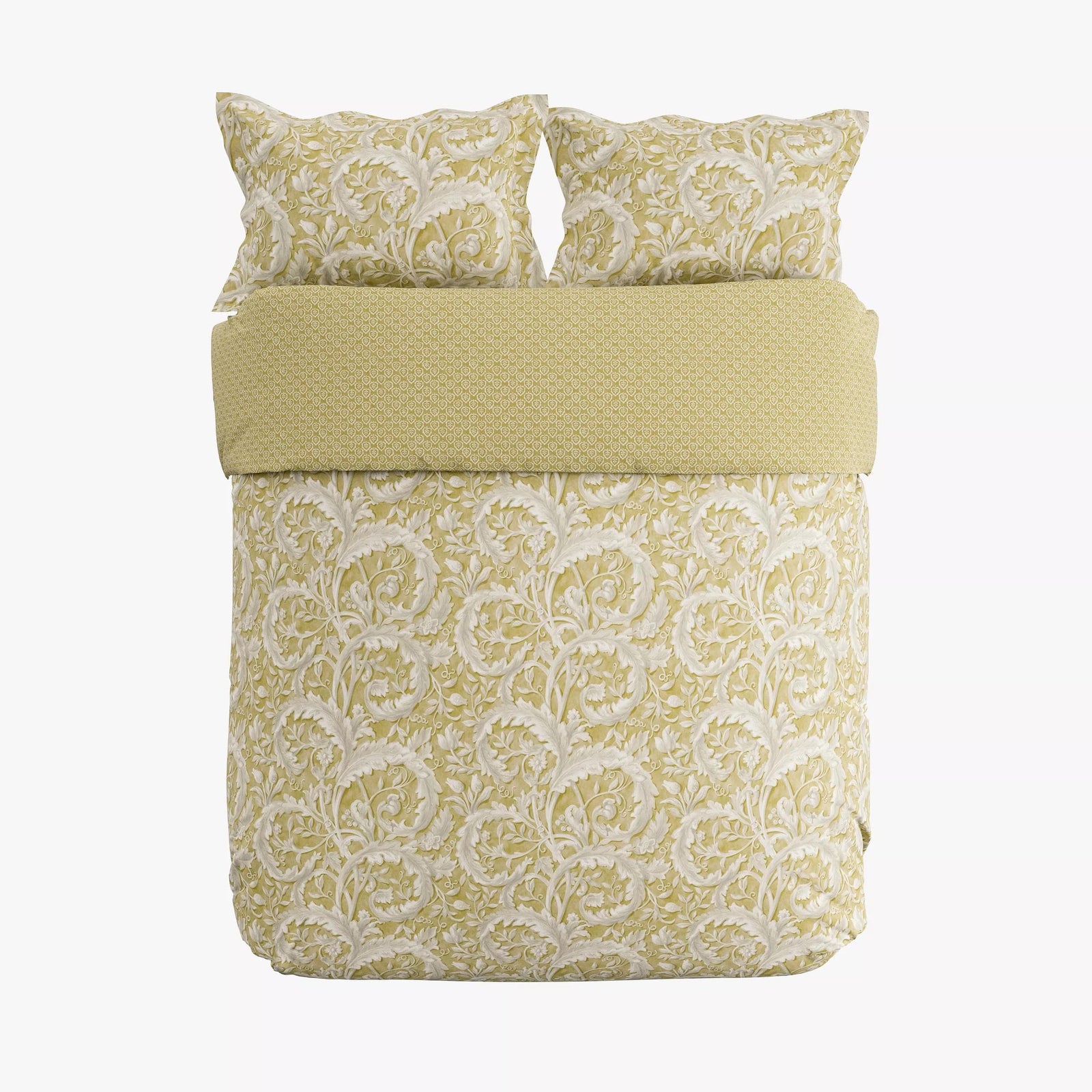 Sanderson x National Trust Tilia Lime Cover Set Double Size in Gold