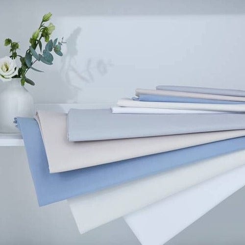 Sanderson 220 Thread Count Plain Dye Flat Sheets White