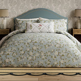 Sanderson 'Damson Blossom' Cotton Double Duvet Cover Set In Light Blue