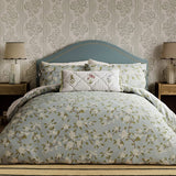 Sanderson 'Damson Blossom' Cotton SuperSingle Duvet Cover Set In Light Blue