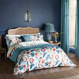 Sanderson Jackfruit Duvet Cover Set in Indigo & Papaya - Double