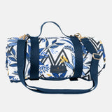 Sara Miller Botanic Chevron Picnic Blanket In Navy