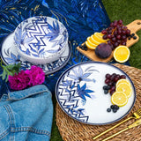 Sara Miller Botanic Chevron Picnic Bowls - Set of 4