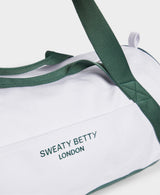 Sweaty Betty SB Canvas Duffel Bag in White/Green