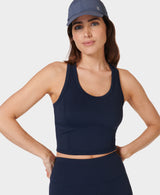 Sweaty Betty All Day Cropped Tank in Navy Blue