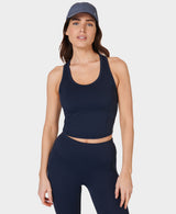 Sweaty Betty All Day Cropped Tank in Navy Blue