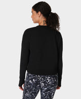 Sweaty Betty After Class Crop Sweatshirt in Black