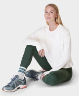 Sweaty Betty After Class Crop Sweatshirt in Lily White