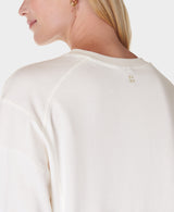 Sweaty Betty After Class Crop Sweatshirt in Lily White