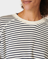 Sweaty Betty After Class Crop Sweatshirt in White Stripe